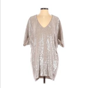 Lafayette 148 Gold Champagne Sequin Mini Dress S